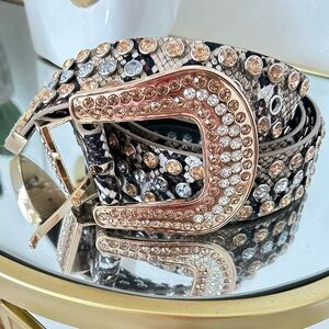 Studded Rhineston Belt size 38 gold and silver